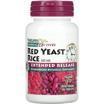 NaturesPlus - Herbal Actives, levure de riz rouge, 600 mg 30caps