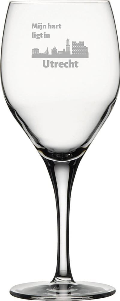 Gegraveerde witte wijnglas 34cl Utrecht