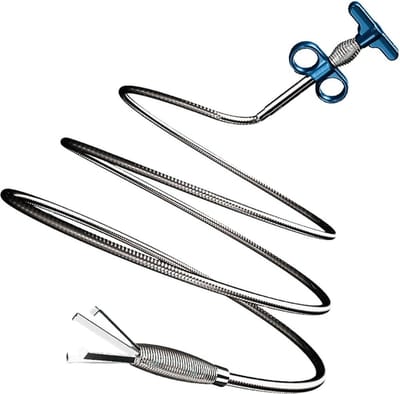 Bondoo RVS Ontstoppingsveer met grijper- Gootsteen Ontstopper - Ontstopper voor afvoer en gootsteen - Afvoer ontstopper - Verstopte Gootsteen - blauw