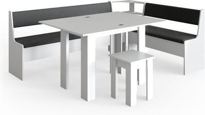 Vicco Roman Hoekbank set – 210 x 150 cm met tafel Wit