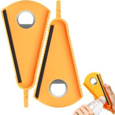2-in-1 flesopener, flesopener voor mensen met artritis, ringtrekker voor blikjes, deze multifunctionele flesopener is geschikt voor alle soorten doppen en glazen flessen en is een onmisbaar hulpmiddel in de keuken.