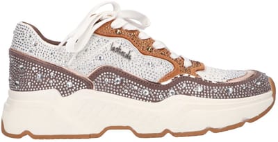 La Strada Sneaker Met Steentjes Taupe Textiel - Damesschoenen - Maat - 40