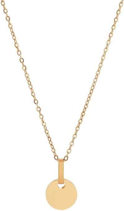 AKZENT Akzent dames ketting met hanger Maddy ketting van roestvrij staal, graveerbare munthanger