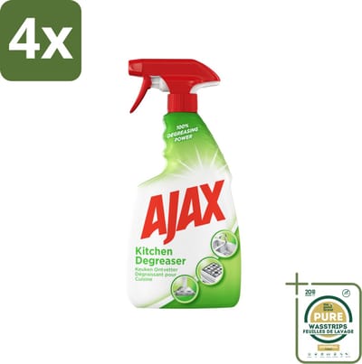 Ajax Keukenspray 750 ml - Voordeelverpakking - 4 stuks - Keuken reinigen - Ontvetter spray