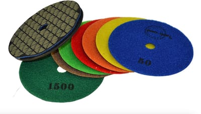 Pro-Diam Polijst Starterset – 7-Delige Set Ø125mm – Voor Natuursteen, Keramiek & Beton – Drooggebruik – Haakse Slijper