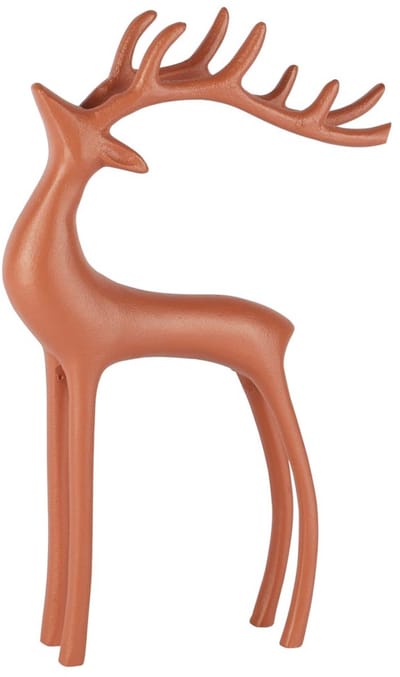 Dekoratief | Deco hert staand, bruinrood, aluminium, 15x4x25cm | A258164