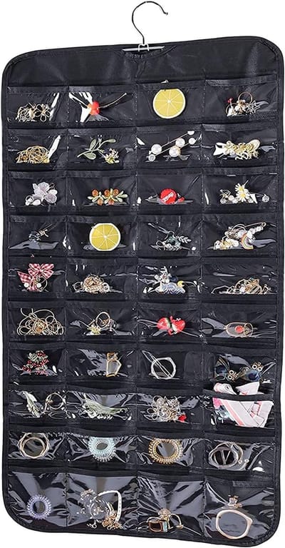 Sieraden Opbergtas - Ketting Organizer - Ruimte Besparen - Dubbelzijdig Ontwerp - 80 Zakken - Doorzaam