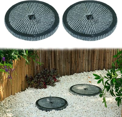 Tuinstapstenen Set - Decoratieve Stenen - Tuinpad Aanleggen - Duurzaam Hars Composiet - 40cm Diameter