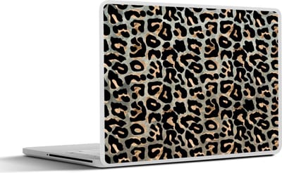 Laptop sticker - 10.1 inch - Dierenprint - Panter - Bruin - Luxe - 25x18cm - Laptopstickers - Laptop skin - Cover