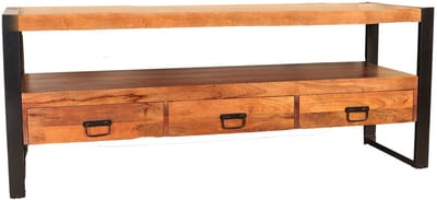 Tv meubel bruin mangohout 150cm Linde tv kast duurzaam mango massief hout tv-meubel