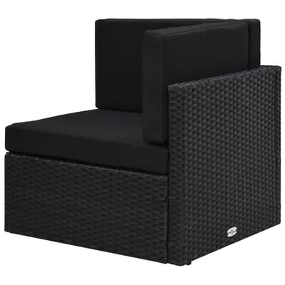 vidaXL - Hoekbank - sectioneel - poly - rattan - zwart