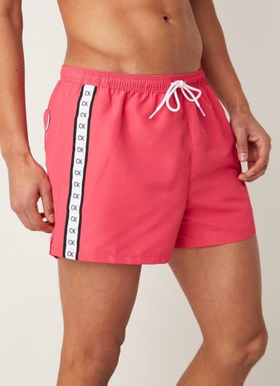 Calvin Klein Zwembroek van gerecycled polyester met logoprint - Roze/ Wit/ Zwart - Maat XXL