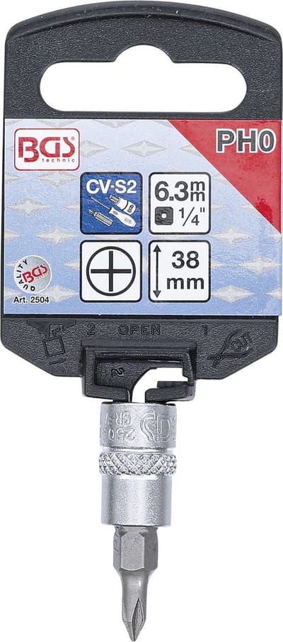 BGS Dopsleutelbit 1/4 kruiskop PH0