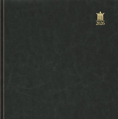 Ryam | Kantooragenda | Carre Wit Mundior | 2026 | Genaaid gebonden | 170 x 170 mm | 12 mnd | 6-Talig | Zwart |
