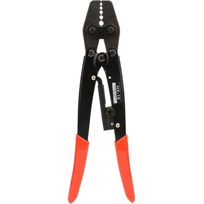 HX 10 Koolstofstaal Krimper Ratel Terminal Krimptang 1.25~10mm  AWG106 Rode Handgreep black