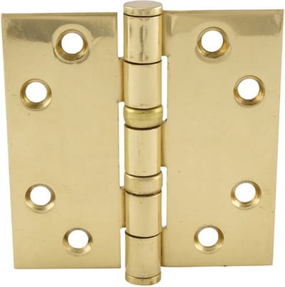 Ivana Kogellagerscharnier 76x76mm Messing Gepolijst Rechte Hoek