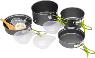 Kampeer Kookgerei Set - Outdoor Keuken - Buiten Koken - Compact Nestelontwerp - 820g - Aluminium