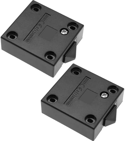 2x Inbouw Drukknop Lichtschakelaar voor Kastdeur - Normaal Gesloten (Push-to-Break) - Zwart