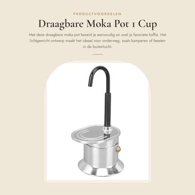 Dailygoods- Moka Pot Lichtgewicht - Draagbaar Koffiezetapparaat - Aluminiumlegering - Snelle Bereiding - 1 Kopje - Eenvoudig te Gebruiken - Koffiezetter