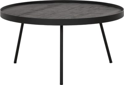 DTP Home Salontafel Saturnus rond teakhout zwart – 60x60x30 cm