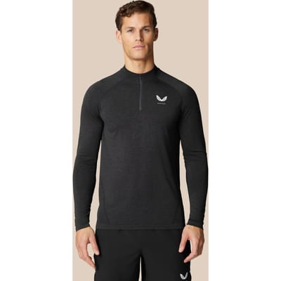 Castore Cme40967 Seamless Sweatshirt Met Halve Rits Zwart M Man