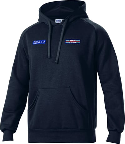 Sparco Martini Racing Hoodie Big Stripes - gemaakt in Italië - Zwart - Maat XL