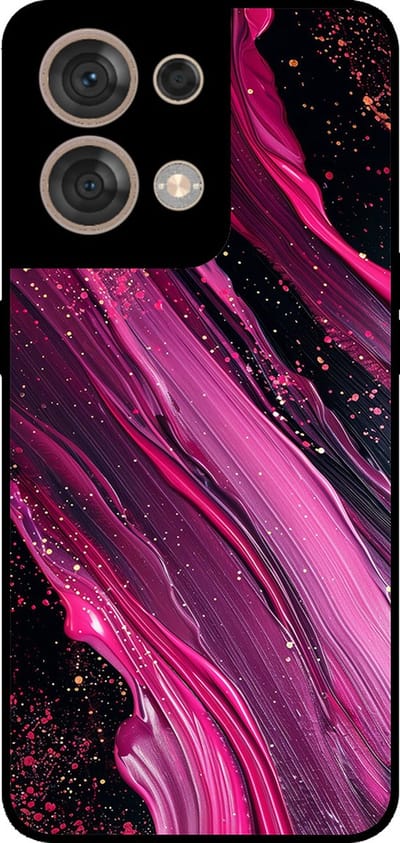 Smartphonica Telefoonhoesje Geschikt voor Oppo Reno8 5G met marmer opdruk - TPU backcover case marble design - Paars Roze geschikt voor Oppo Reno8 5G