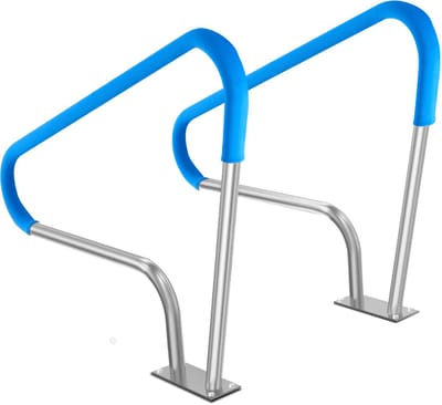 Zwembadleuning, 1371x48x813 mm, Draagkracht 100 Kg, Handgreep van 304 Roestvrij Staal, Verwijderbare Antisliphoes, Geschikt voor Inbouw- of Vloermontage, Ideaal voor Zwembaden en Waterparken.