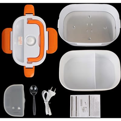 Servies Elektrisch Verwarmde Lunchbox Reizen Auto Werk Verwarmen Bento Box 12V 220V EU Stekker Voedselwarmer Snelle Verwarming Voedselcontainer gray
