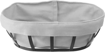 HENDI Ovaal broodmandje met wasbare zak – matzwarte afwerking – 250x160x75 mm