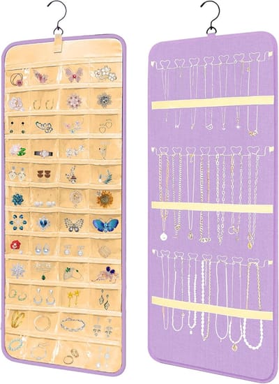 BOTC Sieraden Organizer - Opbergsysteem Tweezijdig - Sieraden Opbergers - Juwelendoos - Paars