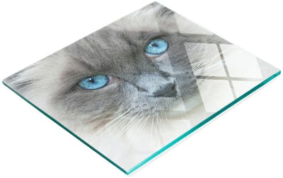 Decoratieve snijplank van gehard glas met kattenogen, 60x52 cm