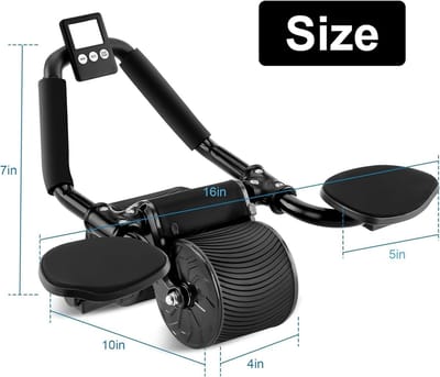 Buikspierroller met elleboogsteun - Ab roller fitnesswiel - Core training thuis - Automatische rebound functie - 40 x 17 cm