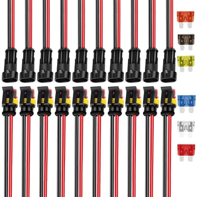 10x Waterdichte Elektrische Stekkers | 2-polig Connector Set met Kabel (Auto, Boot, Motor)