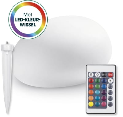 EASYmaxx LED-zonnelamp met kleurwisseling | Decoratieve tuinlamp met LED-verlichting | Prachtige lichteffecten met daglichtsensor voor binnen en buiten | Tuindecoratie, weerbestendig IP67, steen
