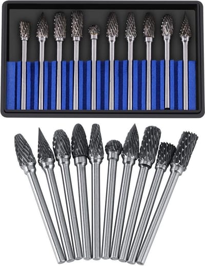 Metal Rotary Bit voor houtbewerking - Tungsten Carbide Steel Rotary Files Burr Set voor Metal Carving en Polijsten cut rotary burr set