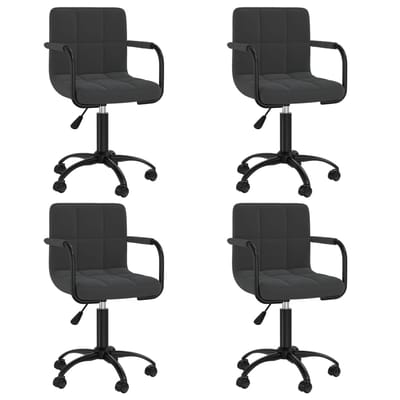 vidaXL - Eetkamerstoelen - draaibaar - 4 - st - fluweel - zwart