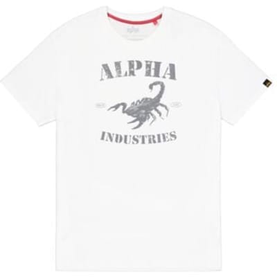 Alpha Industries T-shirt - Scorpion T-Shirt - S tot XXL - voor Mannen - wit