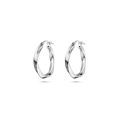 Zilver Gerhodineerd Oorringen Gedraaid 2,0 MM 1337954