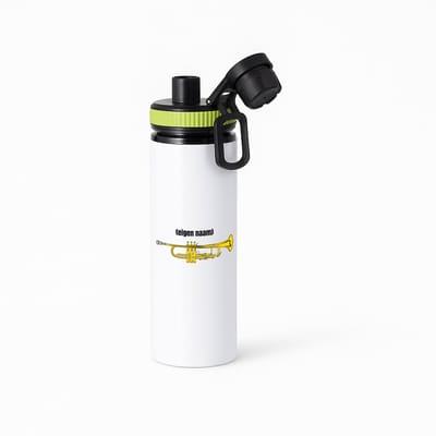 Hacebo® - trompet met eigen naam waterfles met draaidop groen - Trompet - muziek liefhebbers - iemand die houdt van trompetten - verjaardag - cadeau - kado - geschenk - water fles - 850ML