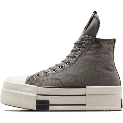 Rick Owens x Converse DRKSHDW DBL DRKSTAR Chuck 70 High Pack Toile Lavée - Béton Baskets Unisexe Gris Aigrette A06755C 43 gray