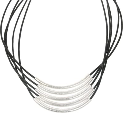 Behave - Korte ketting dames - Mat modern design - Zilverkleur details