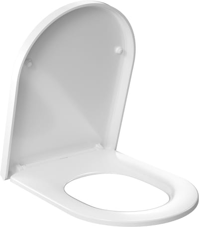 Anycee Max - WC bril D-vorm - Extra Lang 455 mm - Duroplast Toiletbril - Full Cover - Softclose - Afneembaar - RVS Bevestiging - Wit