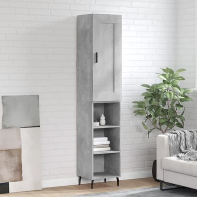 vidaXL - Hoge - kast - 34,5x34x180 - cm - bewerkt - hout - betongrijs
