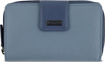 Bugatti Sina Portemonnee RFID-bescherming Leer 16 cm - Dames - Horizontaal - denim