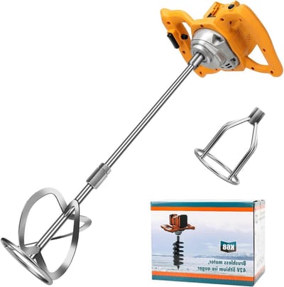Accuroerwerk voor verf en beton - Borstelloze mortelmixer met 6 snelheden - Mengen van voegmortel, verf, lijm - Compatibel met 20V accu - Zonder batterij