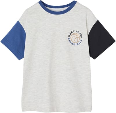 Vertbaudet T-shirt met contrasterende korte mouwen voor jongens