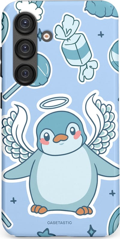 Casetastic Hoesje Geschikt voor Samsung S25 - Stijlvolle Beschermende Duo-layer Case - Pinguin vleugels