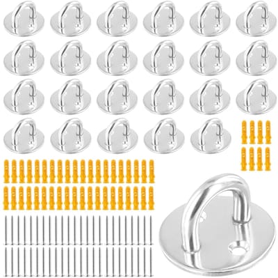 Dailygoods- Oogplaat 33 mm - Bevestigingsplaatje Telefoonkoord - Roestvrij Staal - M5 Ringdiameter 5 mm - Voor Buiteninstallaties - Duurzaam en Betrouwbaar - Bevestigingsplaat