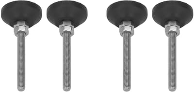 Dailygoods- Nivelleersteunen Draaibaar - Verstelbare Hoogte 50 mm - M6 Draad - Rubber Antislip Basis - 4 Stuks - Draagvermogen 10 KG - Meubelvoeten